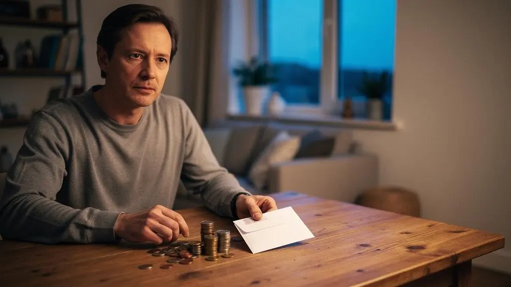 A person quietly weighing a decision between two forms of savings, symbolizing the choice between liquidity and long-term security for an emergency fund.