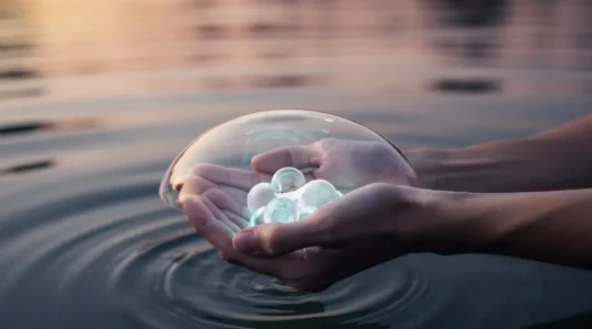 Editorial photograph symbolizing stablecoin yield farming balanced against smart contract risk